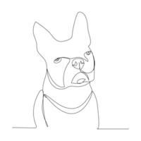 continuo uno linea cane disegno su linea vettore illustrazione design