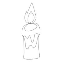 continuo linea disegno candela vettore illustrazione design colorazione pagina per bambini bianca Halloween candele vettore illustrazione,