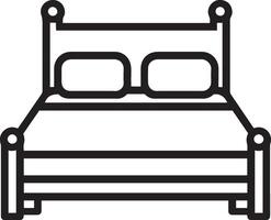 Doppio letto schema vettore icona. mobilia simbolo per Hotel camera.