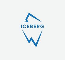 ghiacciaio montagna iceberg. antartico montagne vettore logo design