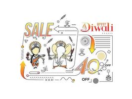 poster di banner di vendita felice diwali, illustrazione vettoriale. vettore