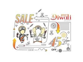 poster di banner di vendita felice diwali, illustrazione vettoriale. vettore