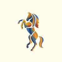 cavallo in piedi con illustrazione in stile colorato vettore
