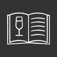 icona del gesso della carta dei vini. lista delle bevande alcoliche. menu bar alcolici. illustrazione di lavagna vettoriale isolato