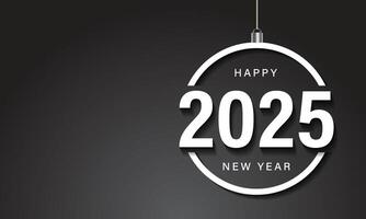 contento nuovo anno 2025 saluto carta design modello. vettore
