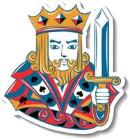 adesivo del personaggio della carta da gioco del re vettore