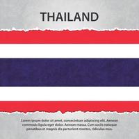 bandiera della thailandia su carta strappata vettore