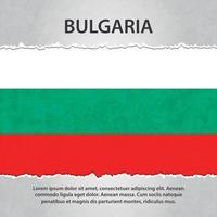 bandiera bulgaria su carta strappata vettore