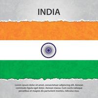 bandiera dell'india su carta strappata vettore