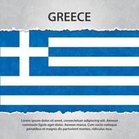 bandiera della grecia su carta strappata vettore