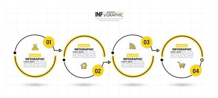 infografica di processo piatto lineare vettore