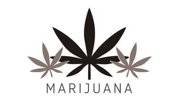 logo cellulare a tre fili di foglia di marijuana, marijuana di colore verde vettore