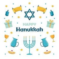 illustrazione della celebrazione del festival di hanukkah vettore