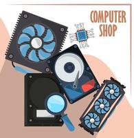 tecnologia del negozio di computer vettore