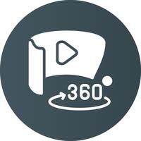 360 grado video creativo icona design vettore