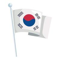 bandiera coreana che sventola vettore