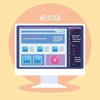 web design nel desktop vettore