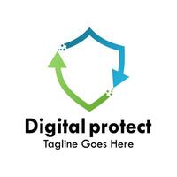 digitale proteggere logo modello illustrazione vettore
