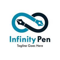 infinito penna design logo modello illustrazione vettore