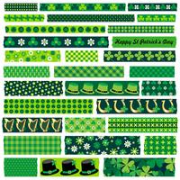 clipart di saint patricks day washi tape vettore