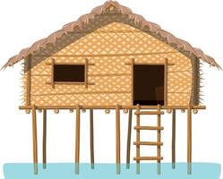 vettore illustrazione di un' tradizionale Malaysia sama bajau mare Casa nel cartone animato stile isolato su bianca sfondo. tradizionale case di il mondo serie