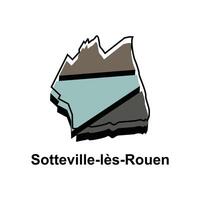 vettore carta geografica di sottoville les rouen colorato disegno, illustrazione design modello su bianca sfondo