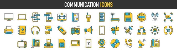 comunicazione icone pacchetto. semplice vettore icona collezione illustrazione.