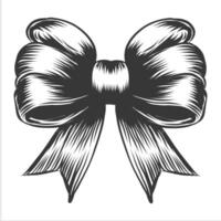 arco schizzo. decorativo vacanza nastro per compleanno, Natale celebrazione. incisione di bowknot per fascia per capelli, regalo decorazione, capelli accessorio. vettore illustrazione isolato su bianca sfondo.