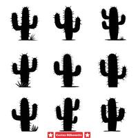 ai generato deserto abbagliamento dinamico cactus vettore impostato per Inserisci fiuto per il tuo disegni