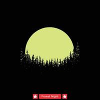 incantata foresta notte etereo silhouette collezione per progettisti vettore