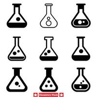 ai generato scientifico cristalleria vettore collezione chimica laboratorio borraccia disegni