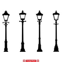 architettonico strada illuminazione collezione dettagliato lampada inviare vettori