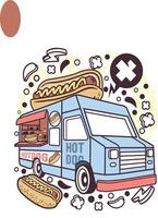 hot dog furgone arte vettore