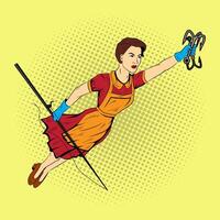 printfisherwomen super eroe comico pop arte vettore azione illustrazione