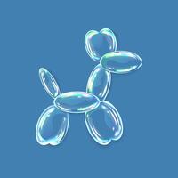 sapone bolle, acqua gocce nel il forma di un' cane con ombre. vettore illustrazione con acqua gocce su blu sfondo. vettore illustrazione