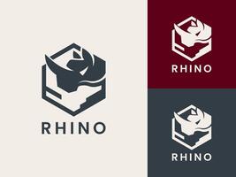 nero rinoceronte emblema semplice logo design vettore