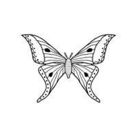 farfalla in stile doodle vettore
