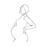 silhouette di un' incinta ragazza vettore