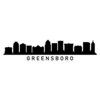 Greensboro orizzonte su bianca sfondo vettore