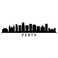 Perth orizzonte illustrato su bianca sfondo vettore