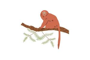 scimmia disegnato nel piatto stile di mani. selvaggio natura, giungla. vettore illustrazione per design.