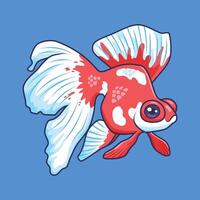 carino pesce rosso animale cartone animato personaggio vettore illustrazione.
