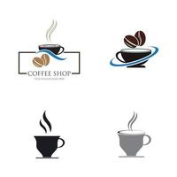 illustrazione vettoriale di progettazione del modello dell'icona del logo della caffetteria