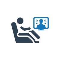 reclinabile sedia icona, in attesa camera vettore