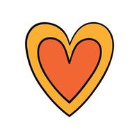 retrò cuore design carino cuore icona Groovy cuore illustrazione vettore