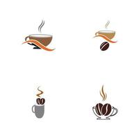 illustrazione vettoriale di progettazione del modello dell'icona del logo della caffetteria