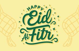creativo calligrafia illustrazione di contento eid al Fitr vettore eid saluti. musulmano eid.