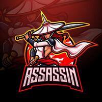 assassino esport logo mascotte design vettore