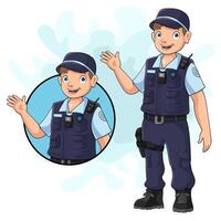 cartone animato polizia presentazione su bianca sfondo vettore