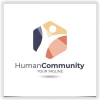vettore umano Comunità logo design modello